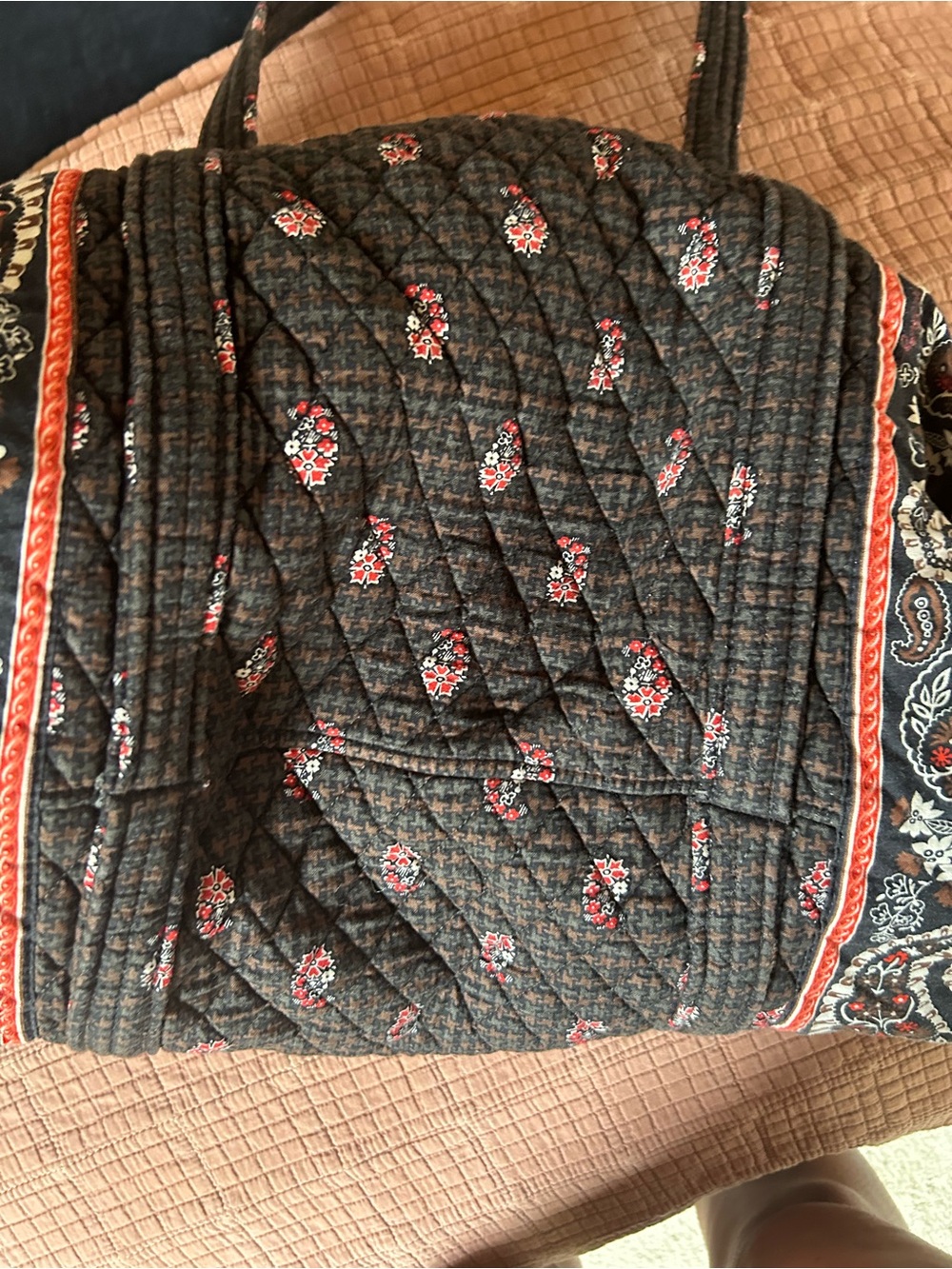 Vintage Vera Bradley Quilted Paisley Print Mini Duffel Bag - Picture 7 of 13